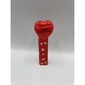 PEZ Candy Dispenser HAPPY VALENTINES DAY Pink Red 1996 Red Heart Top